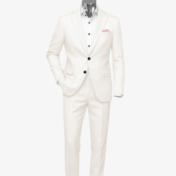 Premium Ivory Slim-Fit Two-Piece Suit