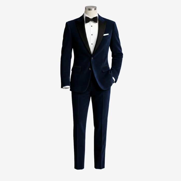 Noctivell Cinder Blue Velvet Tuxedo