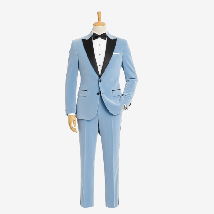 Velairis Blue Velvet Tuxedo Blazer