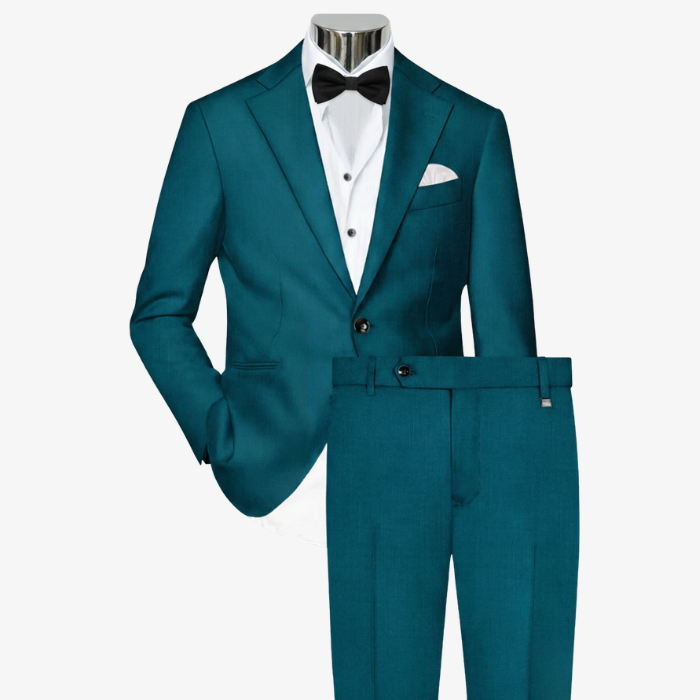 Teal Blue Slim Suit