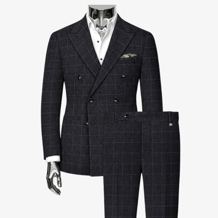 Charcoal Grey Windowpane Suit