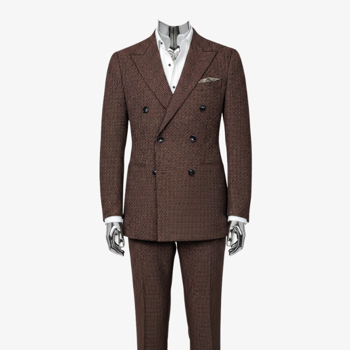 Coffee Brown Houndstooth Suit